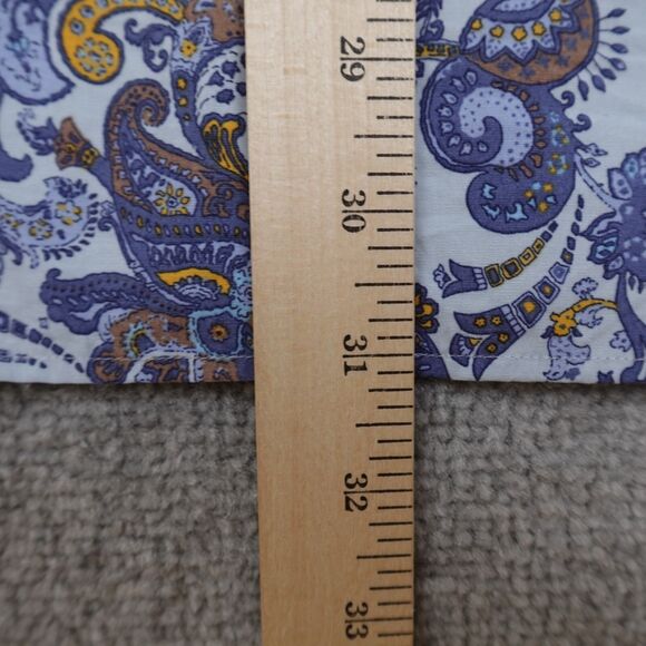 John Henric Shirt Men's 16.5 42 Blue Paisley Milano Button Up Easy Iron Cotton - Picture 8 of 9
